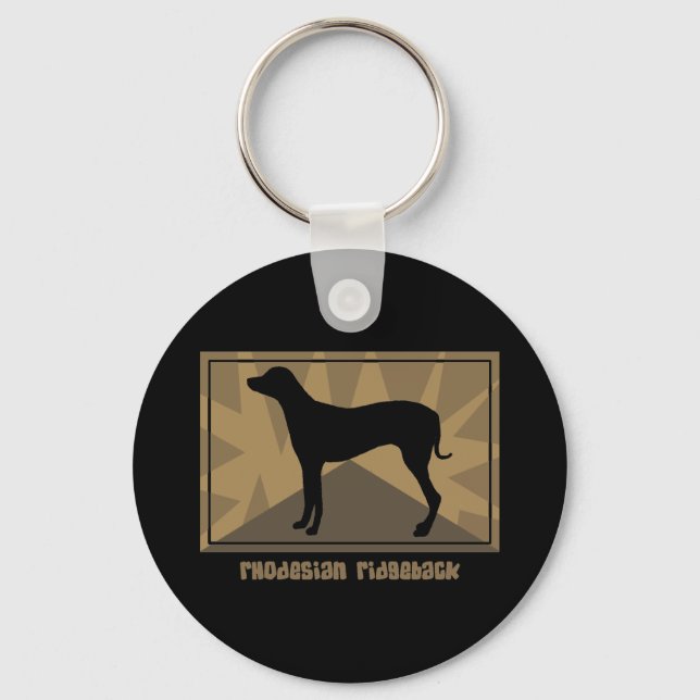 Earthy Rhodesian Ridgeback Keychain Nyckelring (Framsida)