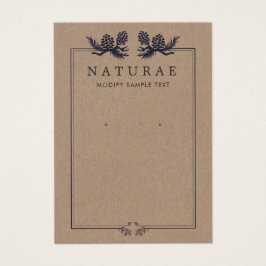 Earthy Rustic Kraft Gräs Cones Earring Visning Visitkort