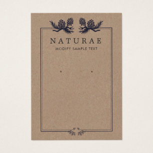 Earthy Rustic Kraft Gräs Cones Earring Visning Visitkort