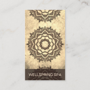 Earthy Rustic Mandala Universe Symbol Visitkort