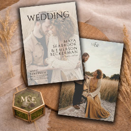Earthy Rustic Photo Wedding Inbjudningar