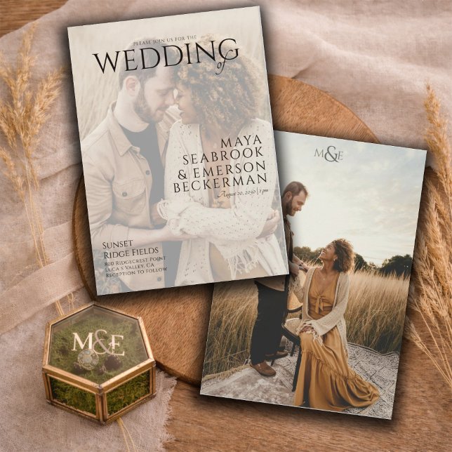 Earthy Rustic Photo Wedding Inbjudningar (Skapare uppladdad)
