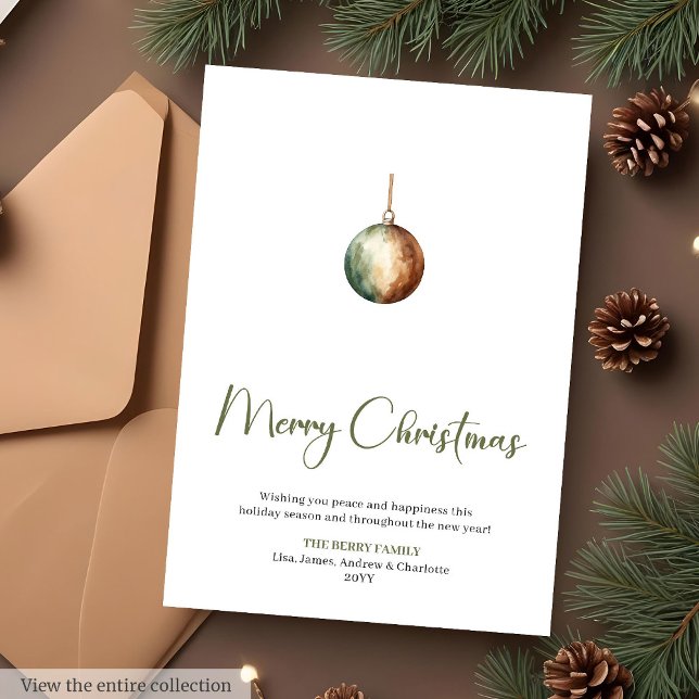 Earthy Sage Terracotta Holiday Christmas Greeting  Julkort (Earthy Sage Terracotta Holiday Christmas Greeting Card

)