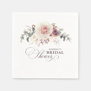 Earthy Shade Flowers Elegant Boho any Party Pappersservett