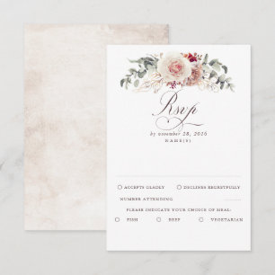 Earthy Shades Foliage Boho Bröllop OSA Kort