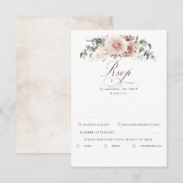 Earthy Shades Foliage Boho Bröllop OSA Kort