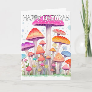 Earthy Sprouting Mushroom Hut Illustration Kort