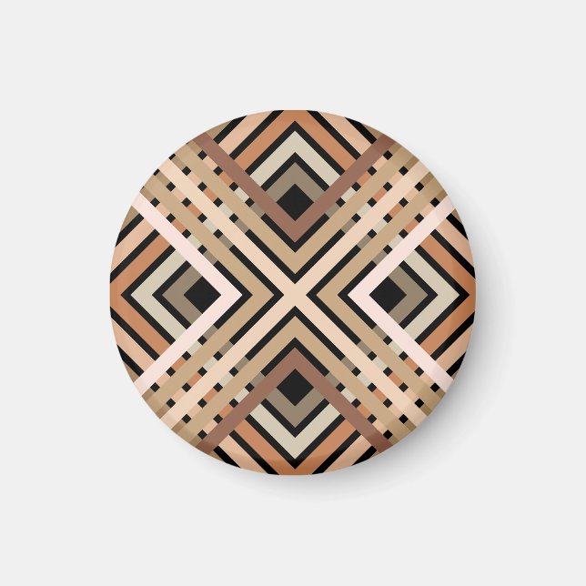 Earthy Squares Mönster Magnet (Framsidan)