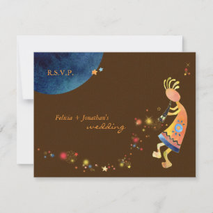 Earthy Starry Kokopelli Bröllop OSA Kort