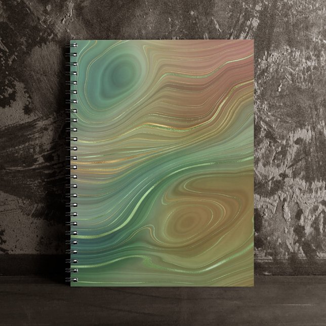 Earthy Strata | Emerald Grönt Brown Guld Agate Anteckningsbok (Skapare uppladdad)
