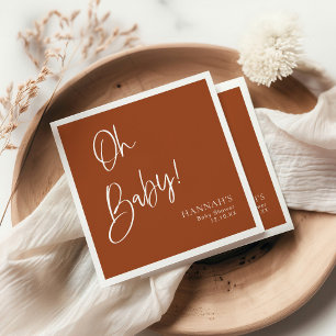 Earthy Terracotta Bohemian Baby Shower Pappersservett