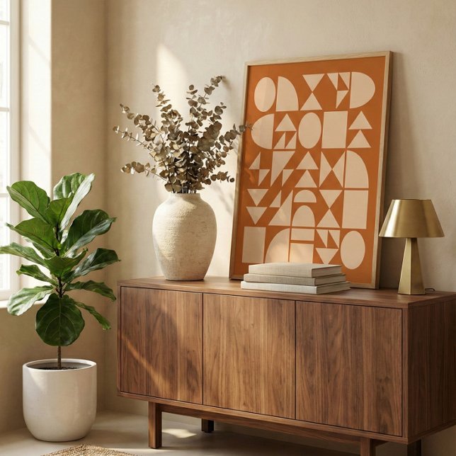 Earthy Terracotta Modern Geometric Shapes Art Poster (Skapare uppladdad)