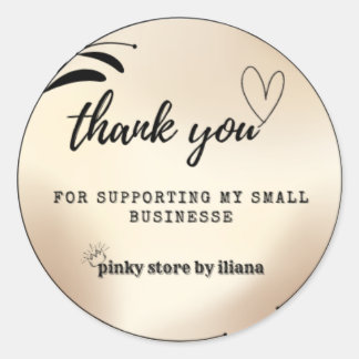Earthy Thank You For Supporting My Small Business  Runt Klistermärke