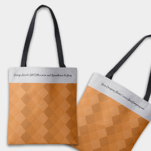 Earthy Tile Mönster Orange & Grått Tagline Tygkasse