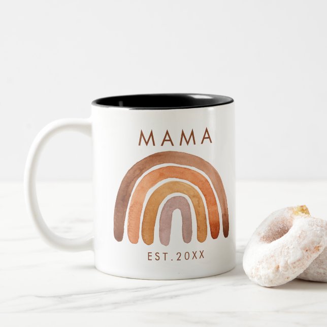 Earthy Tone Boho Rainbow Mamma Coffee Mugg (Med munk)