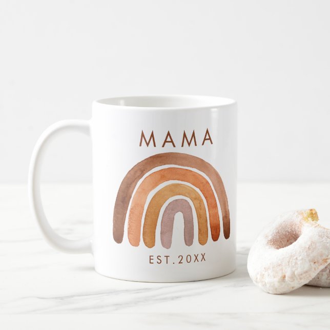 Earthy Tone Boho Rainbow Mamma Coffee Mugg (Med munk)