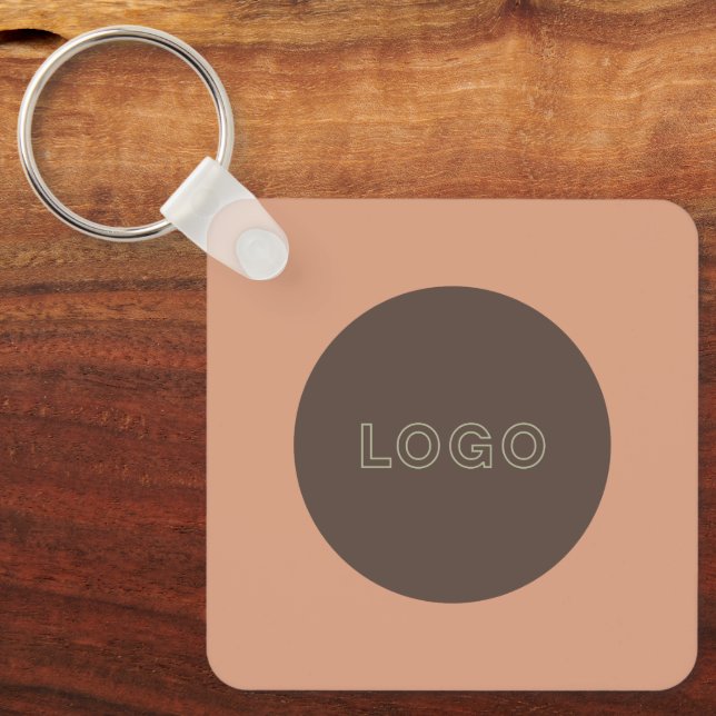 Earthy Tone Logo QR Code Double Sided Keychain Nyckelring (Framsida)