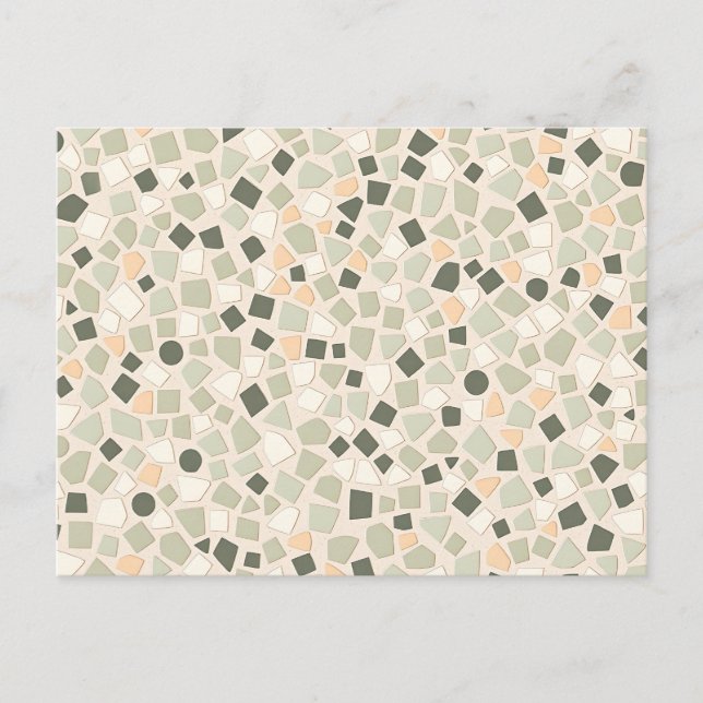 Earthy Tone Terrazzo Mönster Modern Mosaic Vykort (Framsida)