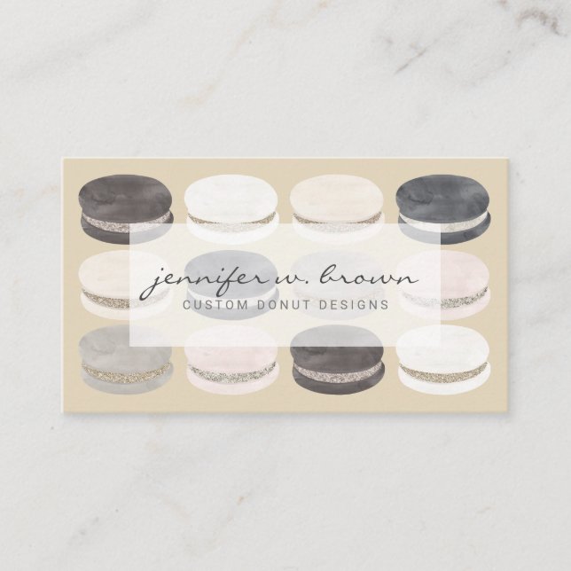 Earthy Tones Boutique Macaron Hantverkare Visitkort (Framsida)