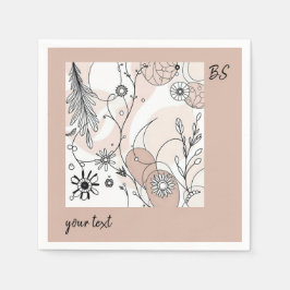 Earthy Tones Minimalist Boho Art Pappersservett