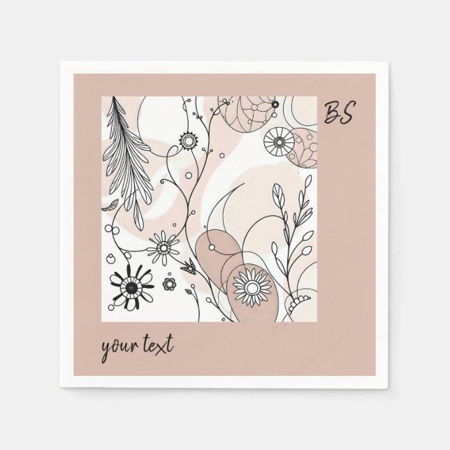 Earthy Tones Minimalist Boho Art Pappersservett (Framsidan)