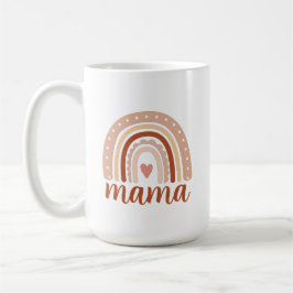 Earthy Tones Watercolor Rainbow Heart Mamma Kaffemugg