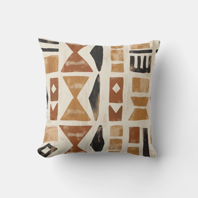 Earthy Tribal Mönster Pillow Kudde (Framsida)