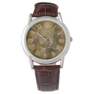 Earthy Tropical Löv Mönster Manar Armbandsur