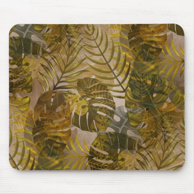 Earthy Tropical Lövs Mönster Musmatta (Framsidan)