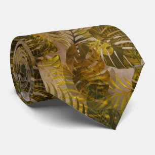 Earthy Tropical Lövs Mönster Slips