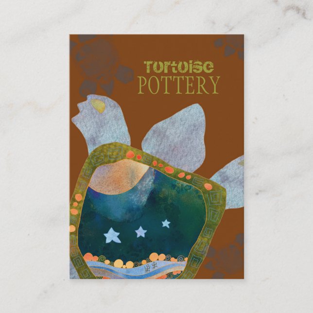 Earthy Unique Sedona Turtle Pottery Visitkort (Framsida)