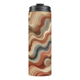Earthy Vågar Thermal Tumbler - Boho Abstrakt Fluid