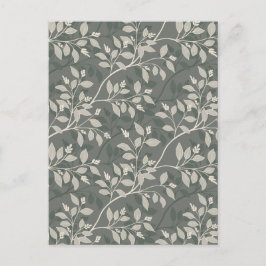 Earthy Wandering Leaves Pattern Botanical Vykort