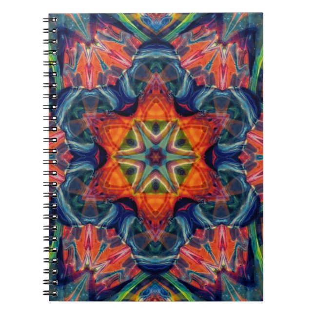 Earthy Warm Energy Kaleidoscope Gradient Anteckningsbok (Framsidan)