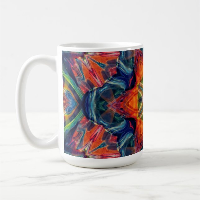 Earthy Warm Energy Kaleidoscope Gradient Kaffemugg (Vänster)
