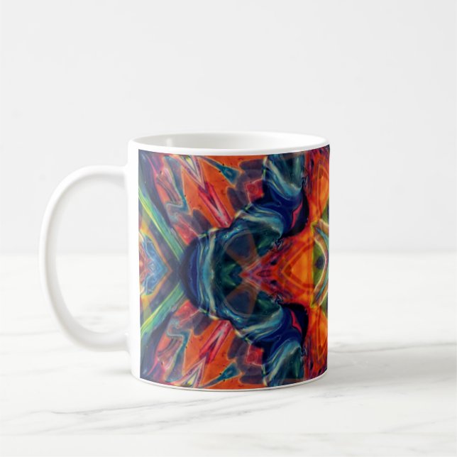 Earthy Warm Energy Kaleidoscope Gradient Kaffemugg (Vänster)