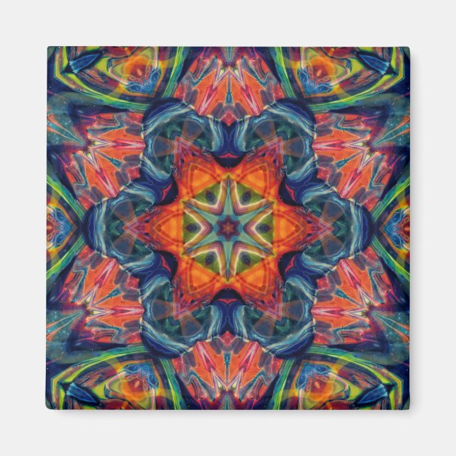 Earthy Warm Energy Kaleidoscope Gradient Magnet (Framsidan)