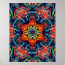 Earthy Warm Energy Kaleidoscope Gradient Poster