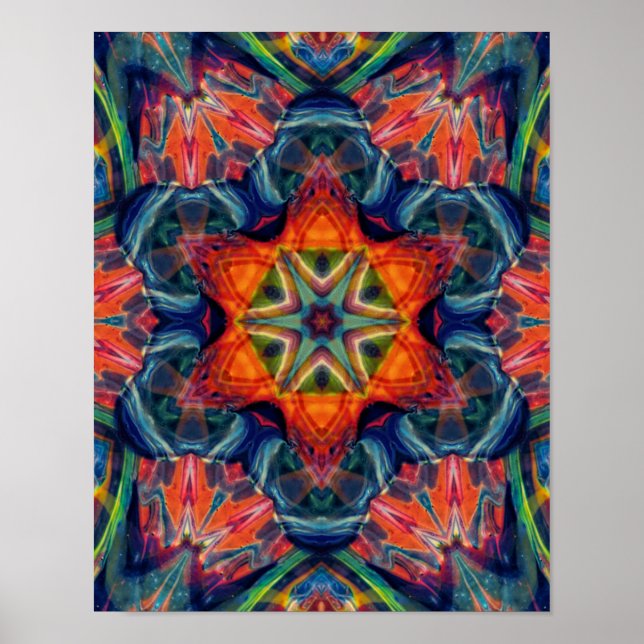 Earthy Warm Energy Kaleidoscope Gradient Poster (Framsidan)