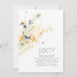 Earthy Watercolor Flowers Fall Birthday Inbjudningar