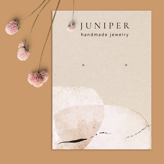 Earthy Watercolor Stones Kraft Earring Visning Visitkort (Skapare uppladdad)