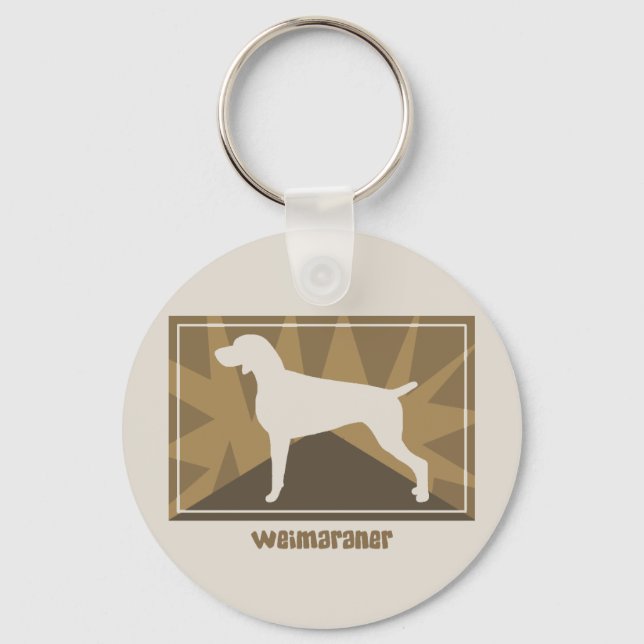 Earthy Weimaraner Keychain Nyckelring (Framsida)