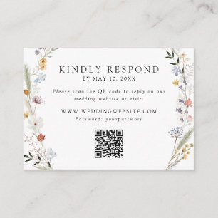 Earthy WildblommBröllop QR Code OSA Tilläggskort