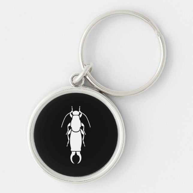 Earwig Rund Silverfärgad Nyckelring (Framsidan)
