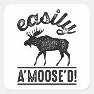 Easily A’Moose’D Fyrkantigt Klistermärke