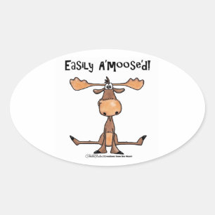 Easily A'moose skulle Ovalt Klistermärke