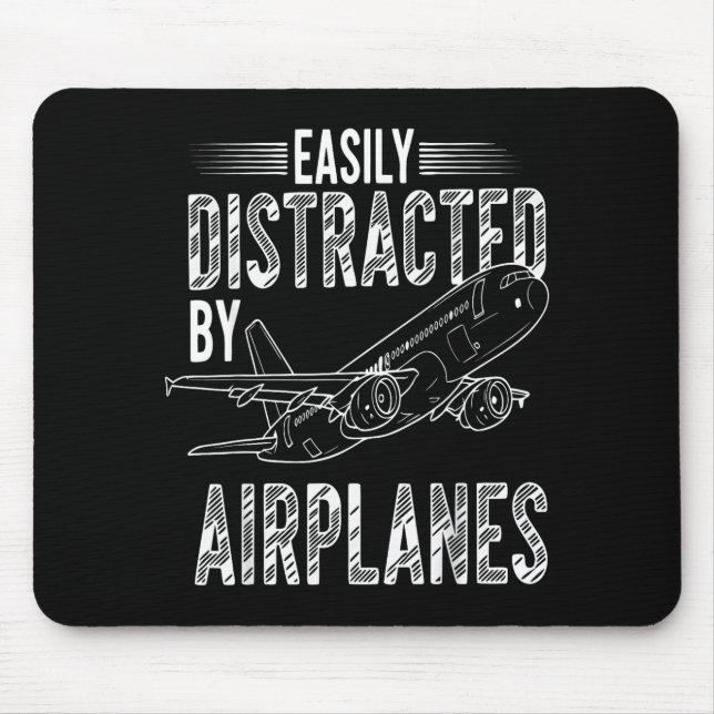 Easily Distracted By Airplanes Funny Plane Lovers  Musmatta (Framsidan)