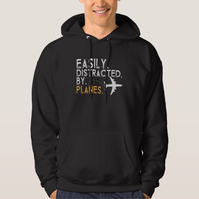 Easily Distracted By Airplanes Toddler Men Women A Hoodie (Framsida)