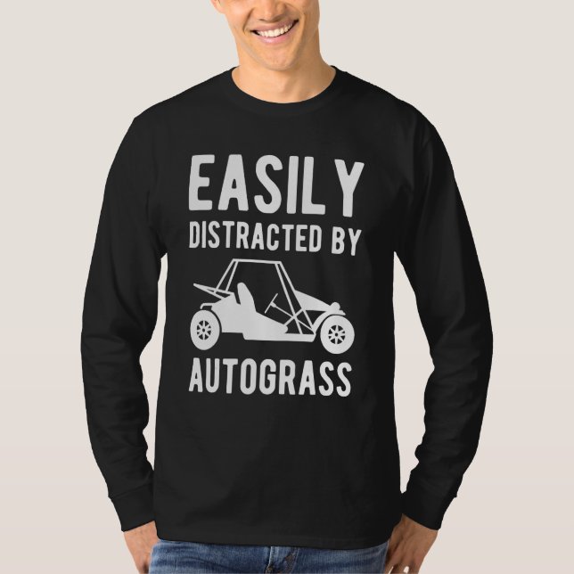 Easily Distracted By Autograss Retro T Shirt (Framsida)