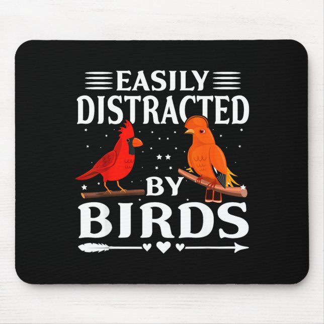 Easily Distracted By Birds Cute Funny Quote Bird L Musmatta (Framsidan)